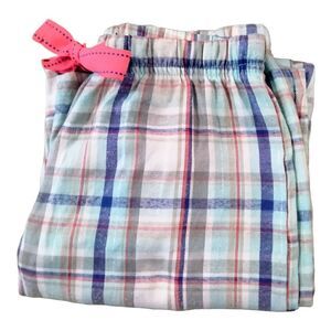 Pink Laundry Flannel Pajama Pants Plaid Size M Wide Hot Pink Drawstring